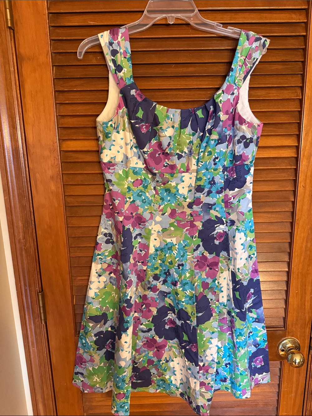 London Times Floral Scoop Neck Dress